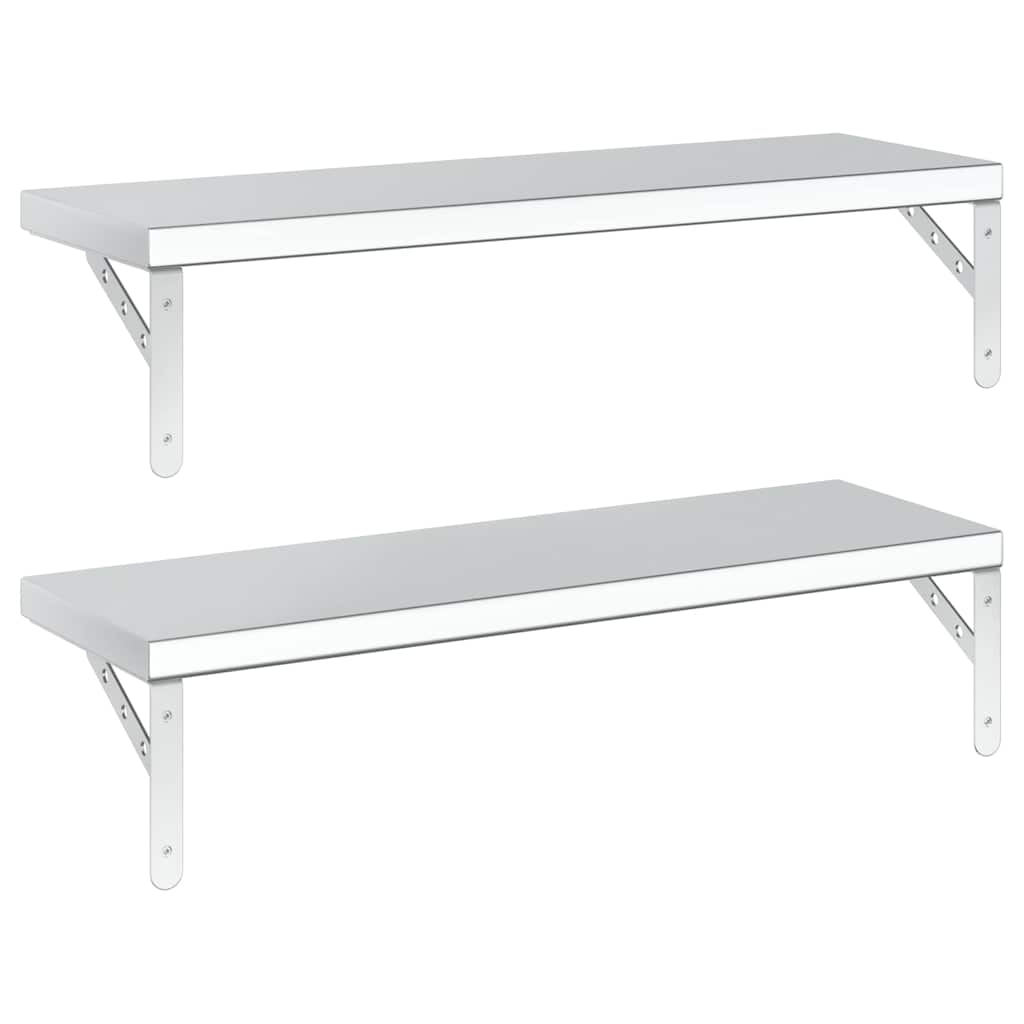 vidaXL Wandregale 2 Stk. 75x23,5 cm Silbern Edelstahl
