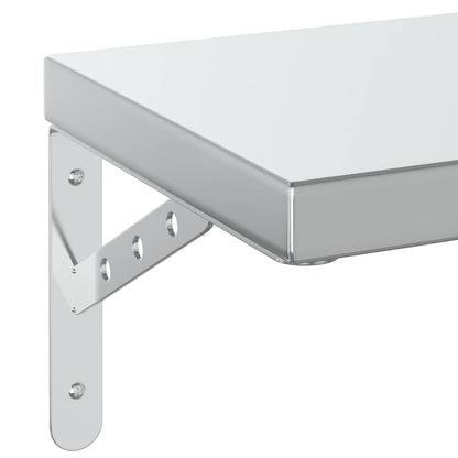 vidaXL Wandregale 2 Stk. 75x23,5 cm Silbern Edelstahl