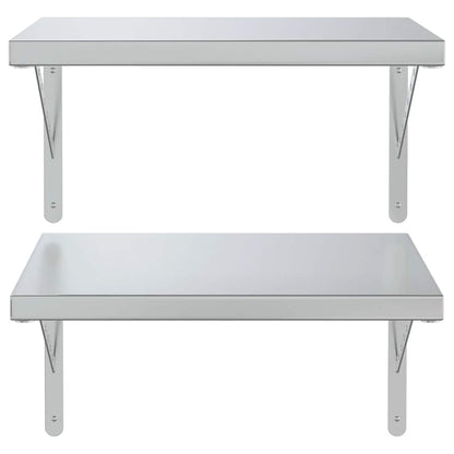 vidaXL Wandregale 2 Stk. 50x40 cm Silbern Edelstahl