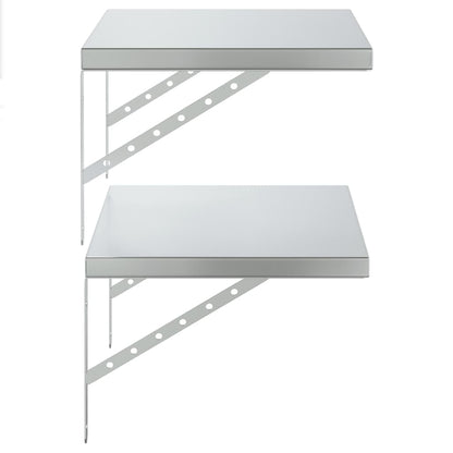 vidaXL Wandregale 2 Stk. 50x40 cm Silbern Edelstahl