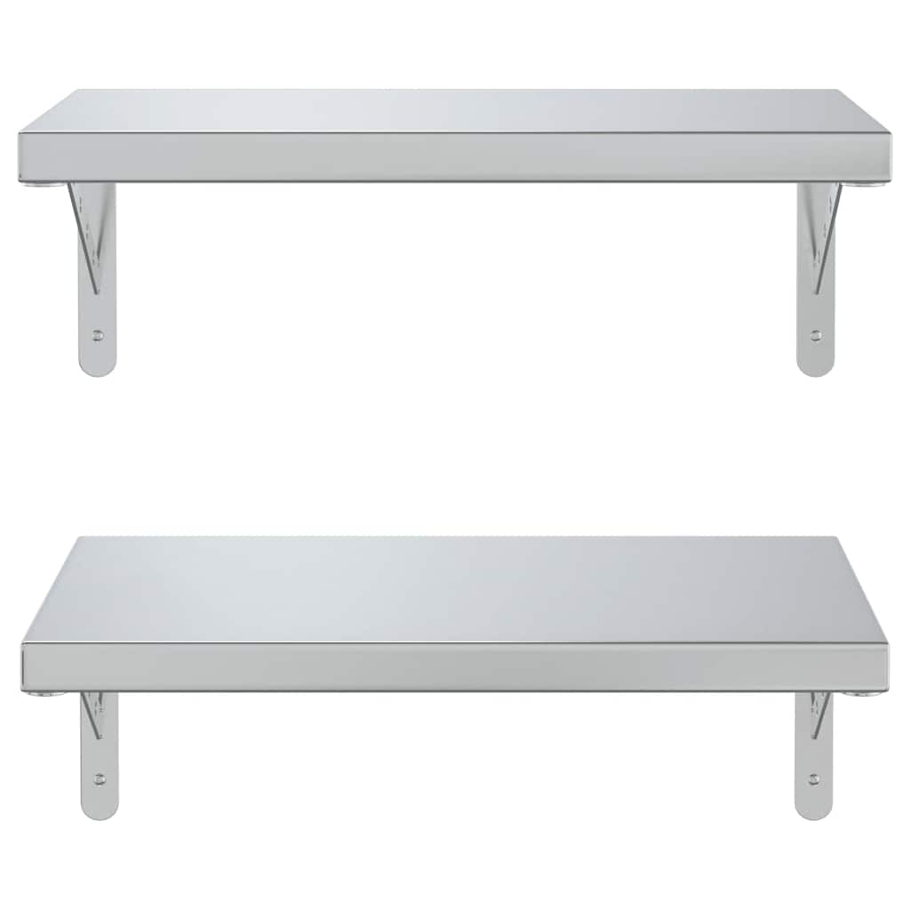vidaXL Wandregale 2 Stk. 50x30 cm Silbern Edelstahl
