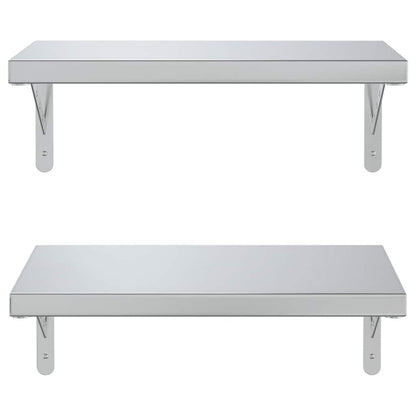 vidaXL Wandregale 2 Stk. 50x30 cm Silbern Edelstahl