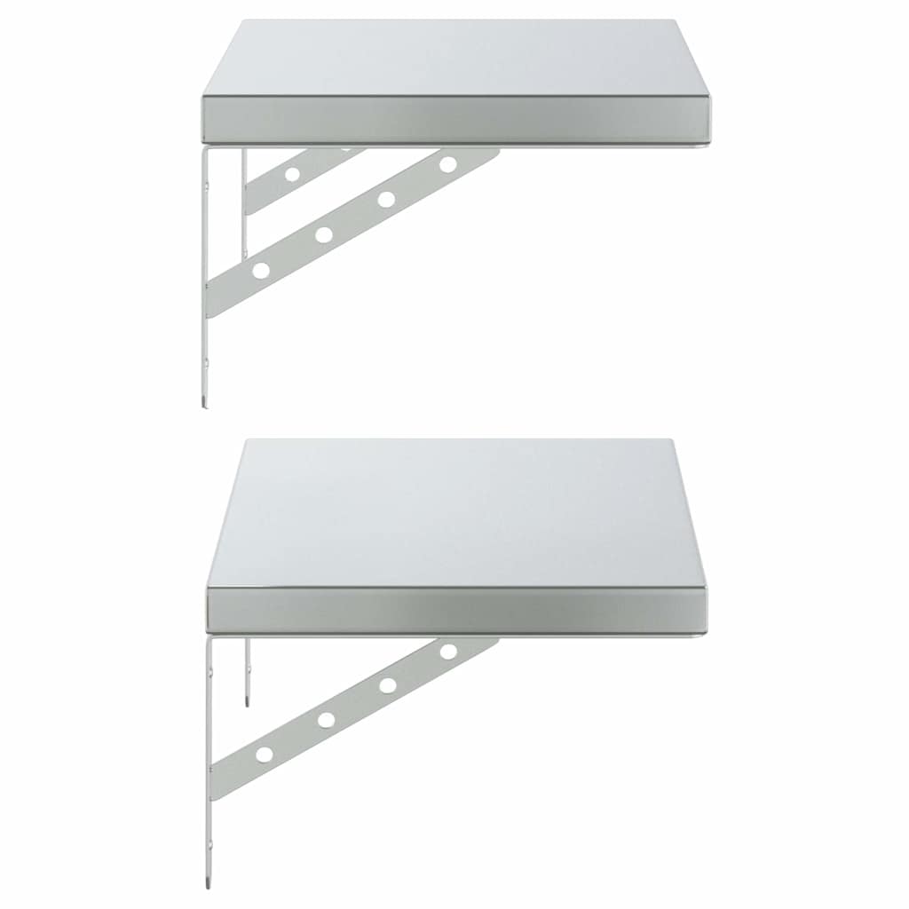 vidaXL Wandregale 2 Stk. 50x30 cm Silbern Edelstahl