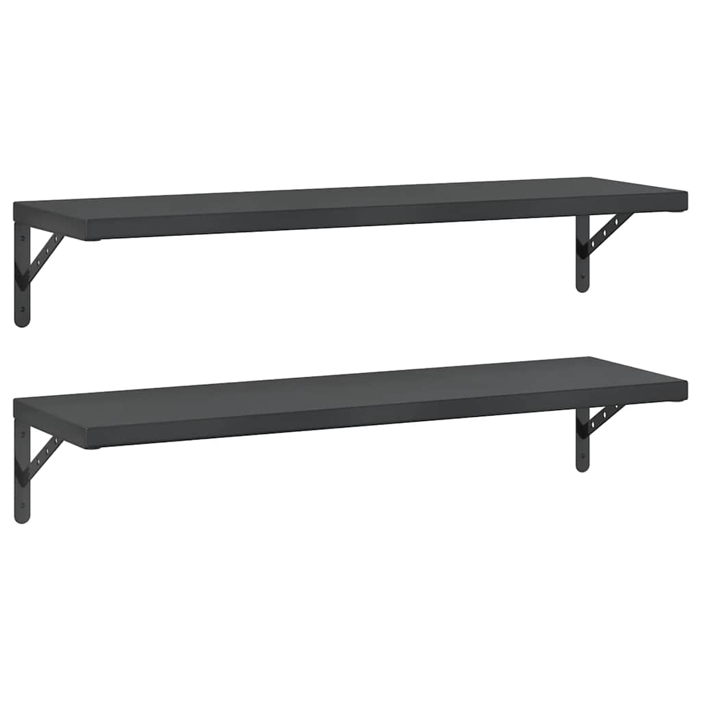 vidaXL Wandregale 2 Stk. 100x30 cm Schwarz Edelstahl