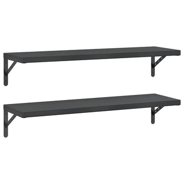 vidaXL Étagères murales 2 pcs 100x30 cm Noir Acier inoxydable