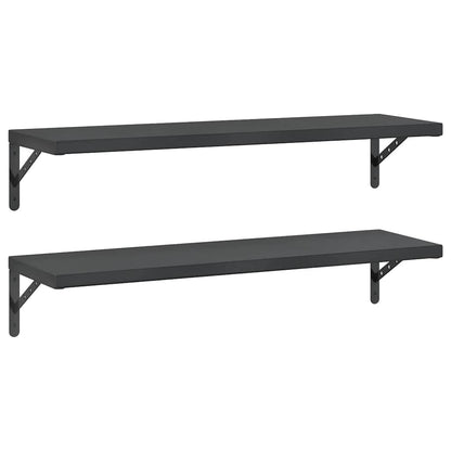 vidaXL Wandregale 2 Stk. 100x30 cm Schwarz Edelstahl