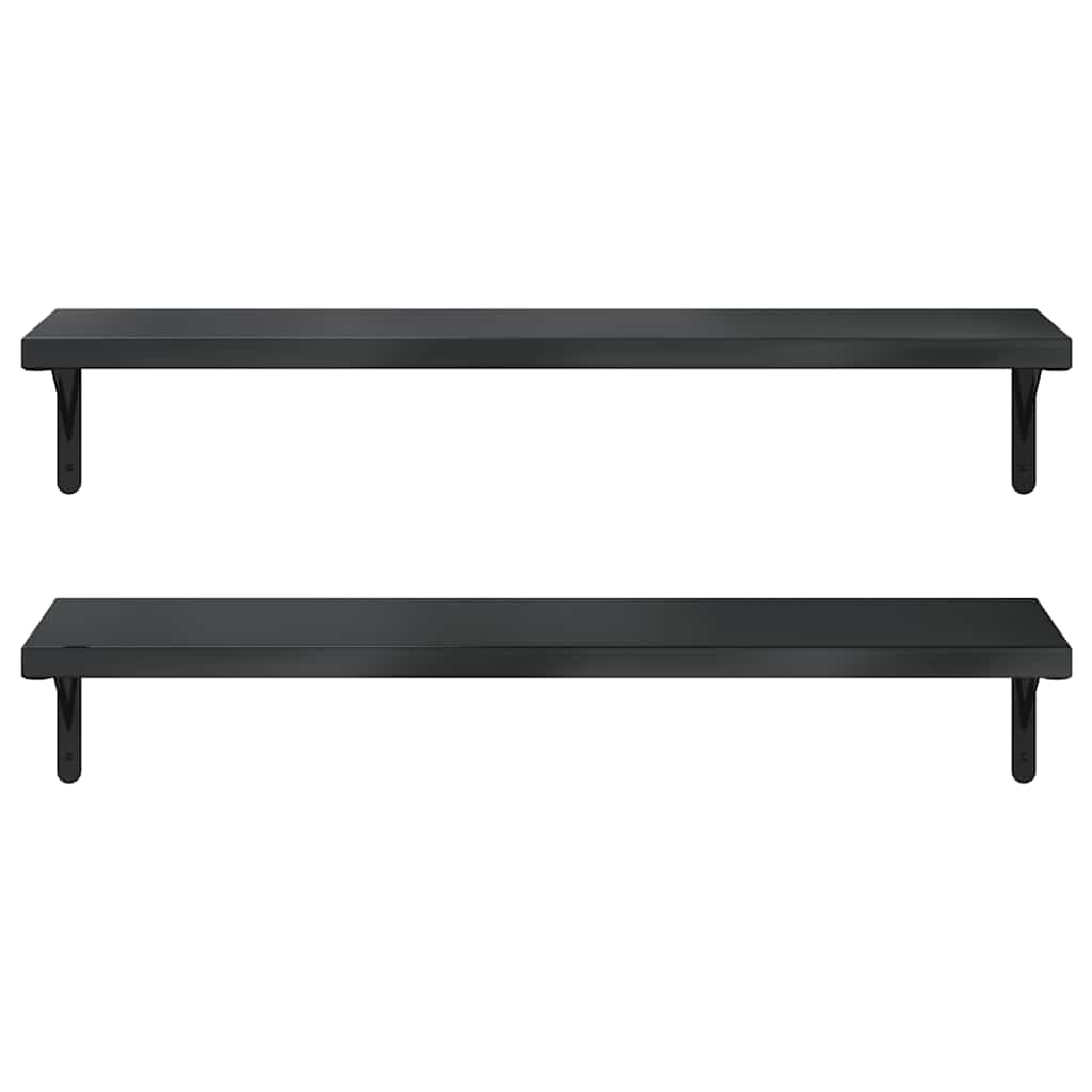 vidaXL Wandregale 2 Stk. 100x30 cm Schwarz Edelstahl