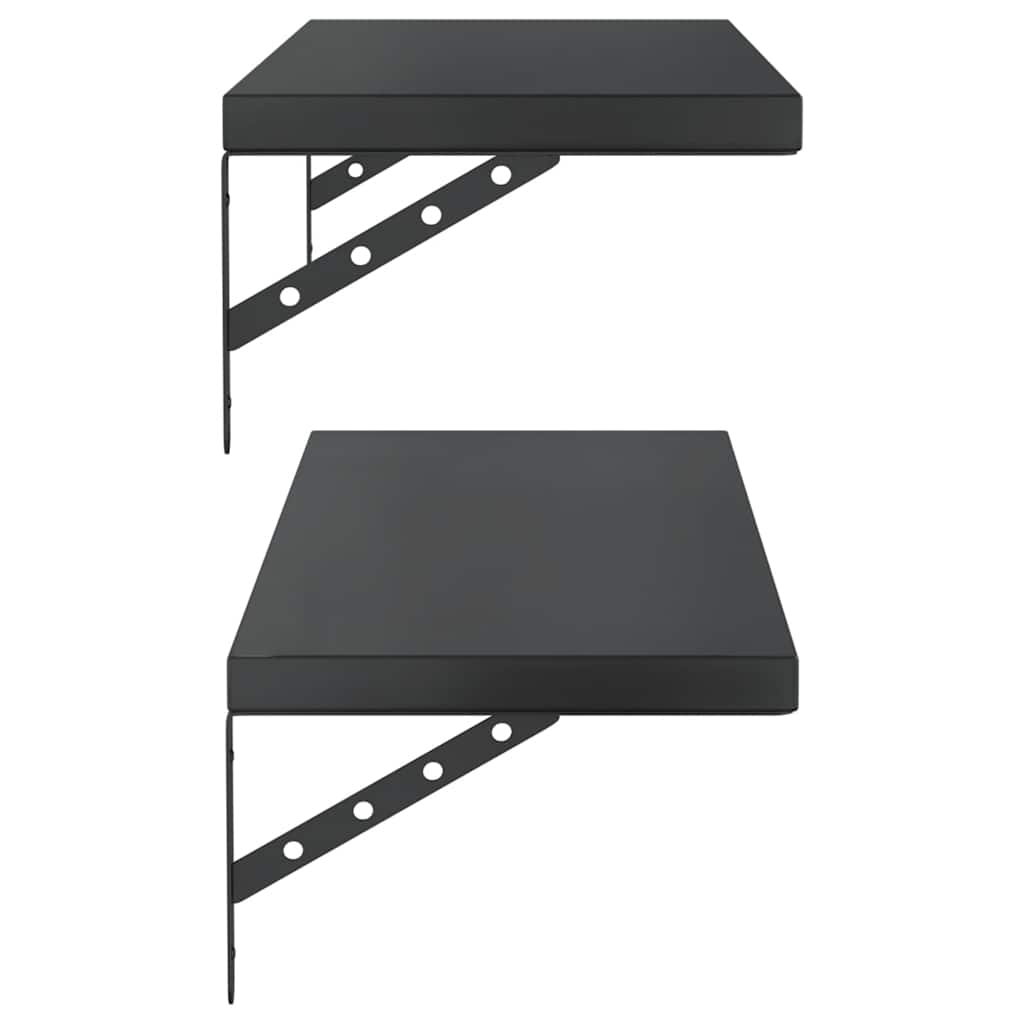 vidaXL Wandregale 2 Stk. 100x30 cm Schwarz Edelstahl