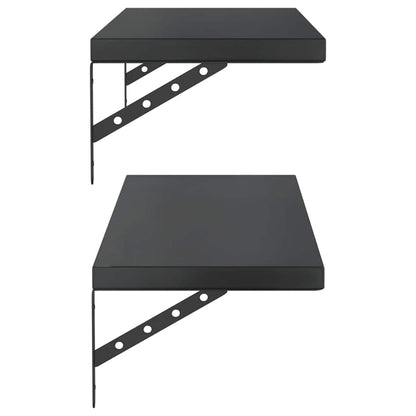 vidaXL Wandregale 2 Stk. 100x30 cm Schwarz Edelstahl