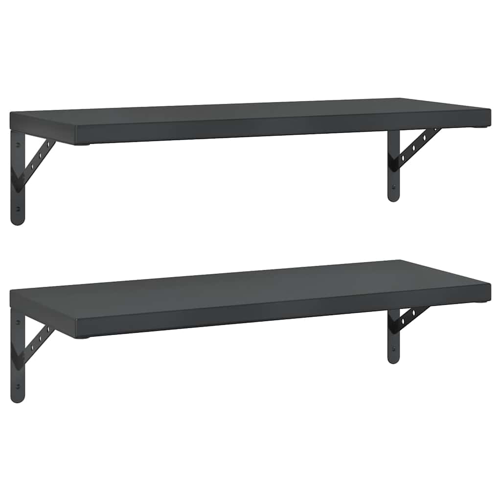 vidaXL Wandregale 2 Stk. 75x30 cm Schwarz Edelstahl