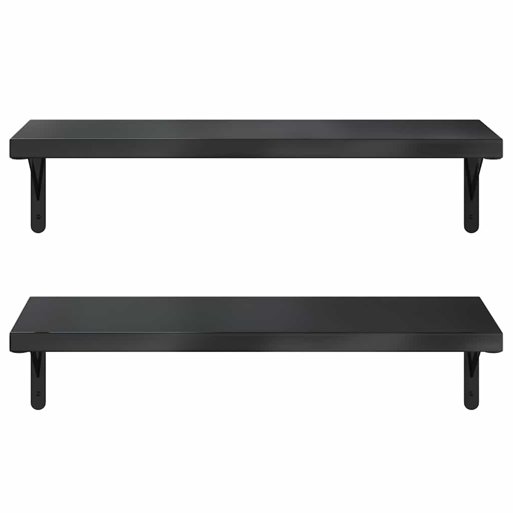 vidaXL Wandregale 2 Stk. 75x30 cm Schwarz Edelstahl