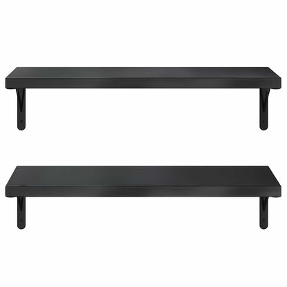 vidaXL Wandregale 2 Stk. 75x30 cm Schwarz Edelstahl