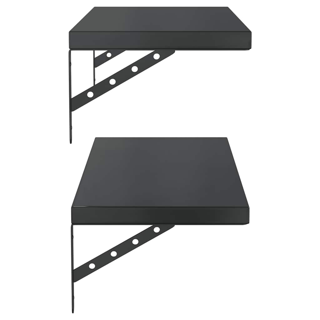 vidaXL Wandregale 2 Stk. 75x30 cm Schwarz Edelstahl
