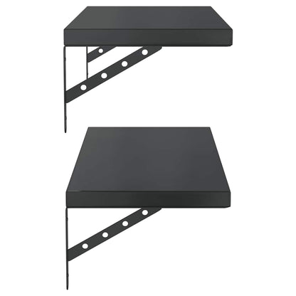 vidaXL Wandregale 2 Stk. 75x30 cm Schwarz Edelstahl