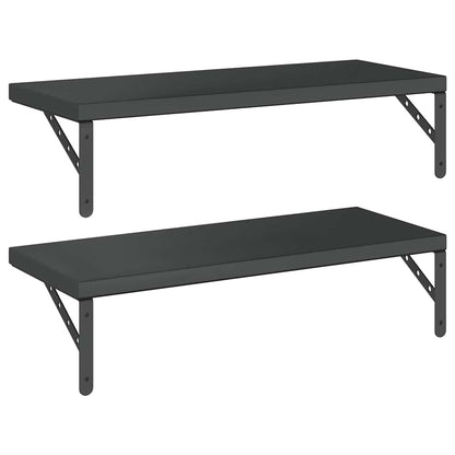 vidaXL Wandregale 2 Stk. 75x30 cm Schwarz Edelstahl