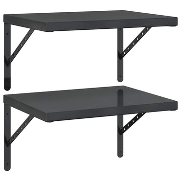 vidaXL Wandregale 2 Stk. 50x40 cm Schwarz Edelstahl