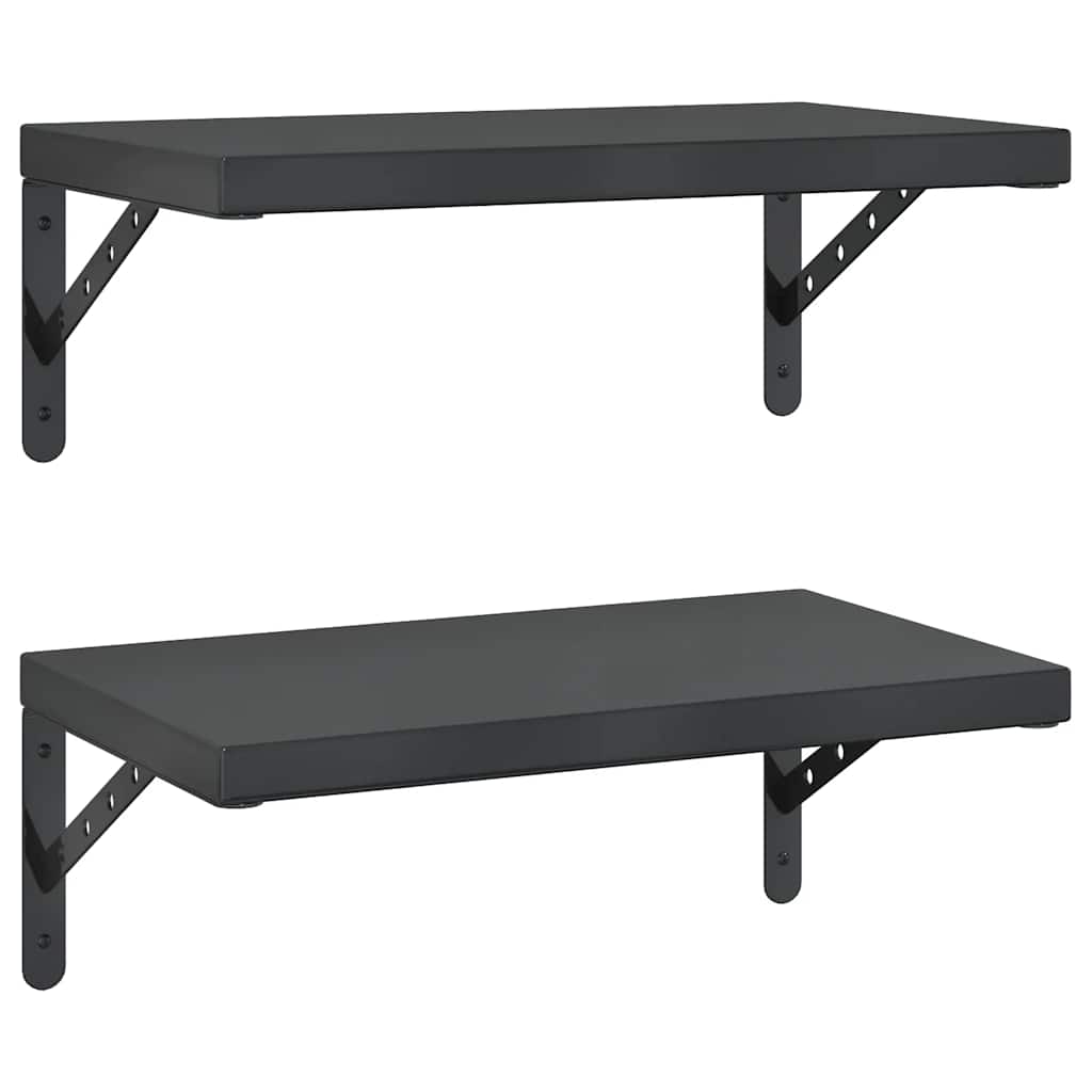 vidaXL Wandregale 2 Stk. 50x30 cm Schwarz Edelstahl