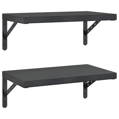vidaXL Wandregale 2 Stk. 50x30 cm Schwarz Edelstahl