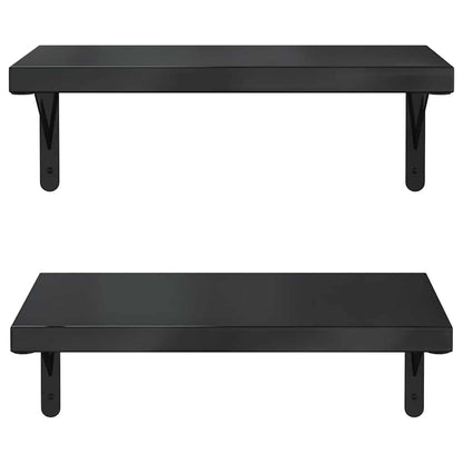 vidaXL Wandregale 2 Stk. 50x30 cm Schwarz Edelstahl