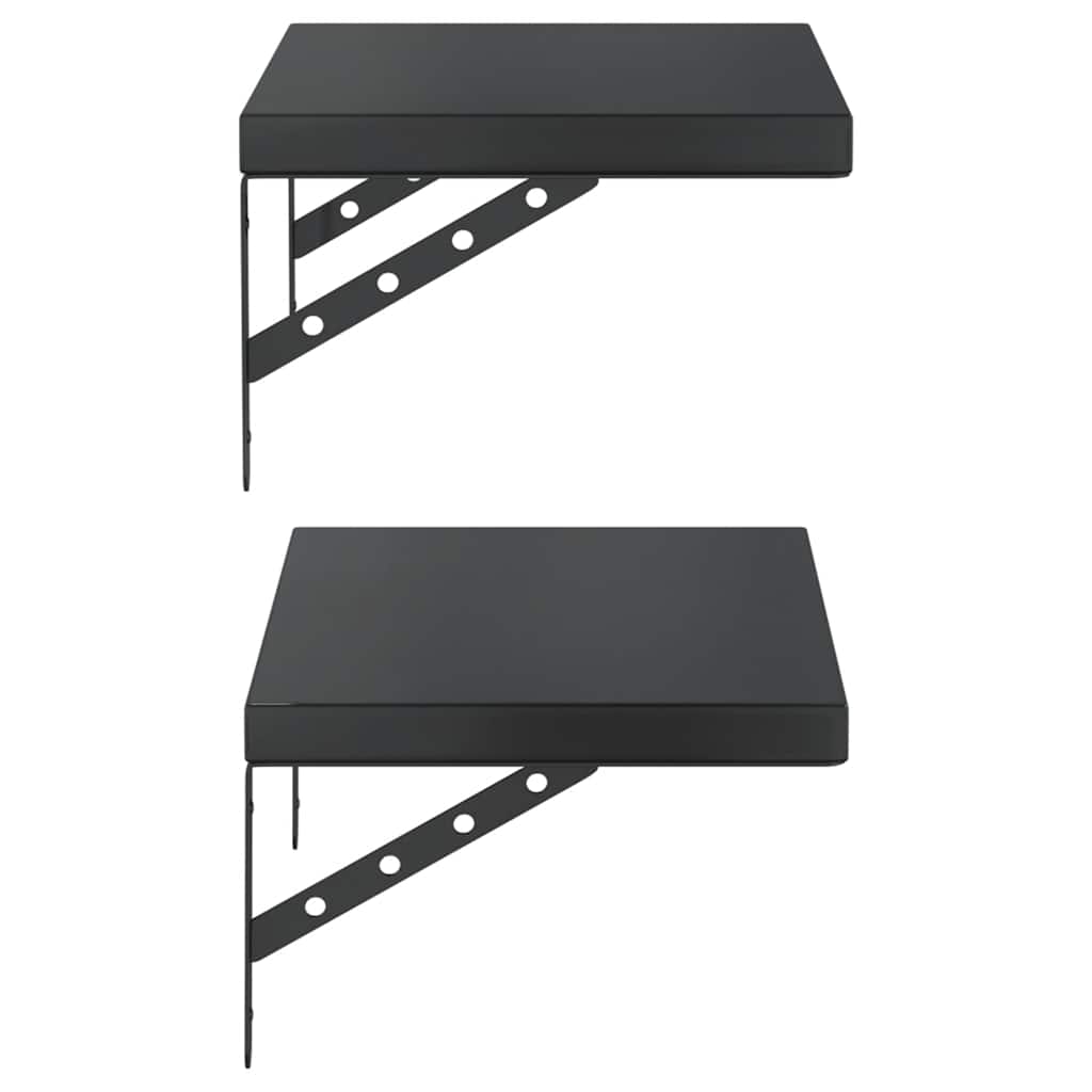 vidaXL Wandregale 2 Stk. 50x30 cm Schwarz Edelstahl