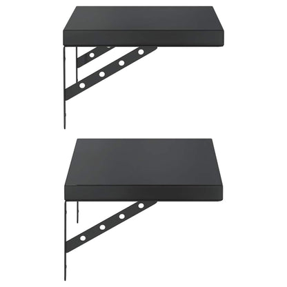 vidaXL Wandregale 2 Stk. 50x30 cm Schwarz Edelstahl