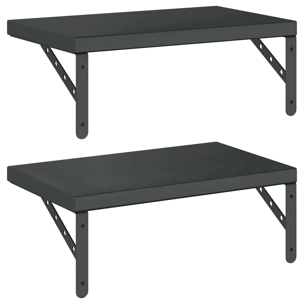 vidaXL Wandregale 2 Stk. 50x30 cm Schwarz Edelstahl