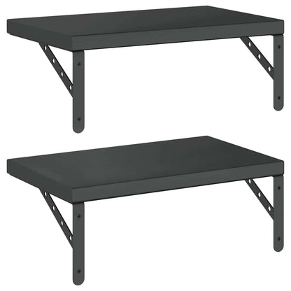 vidaXL Wandregale 2 Stk. 50x30 cm Schwarz Edelstahl