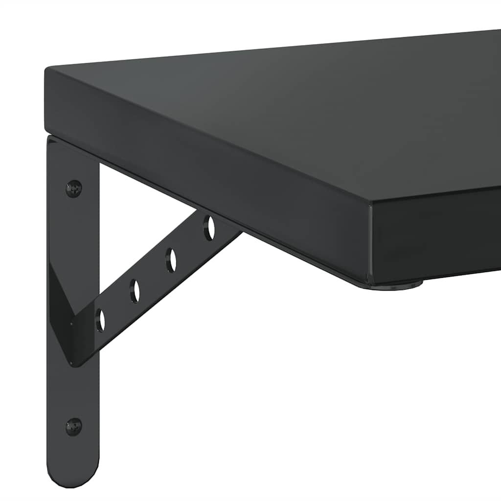 vidaXL Wandregale 2 Stk. 50x30 cm Schwarz Edelstahl