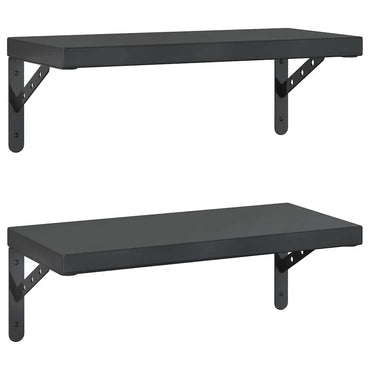 vidaXL Étagères murales 2 pcs 50x23,5 cm Noir Acier inoxydable