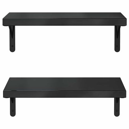 vidaXL Étagères murales 2 pcs 50x23,5 cm Noir Acier inoxydable