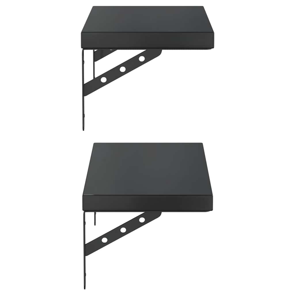 vidaXL Étagères murales 2 pcs 50x23,5 cm Noir Acier inoxydable