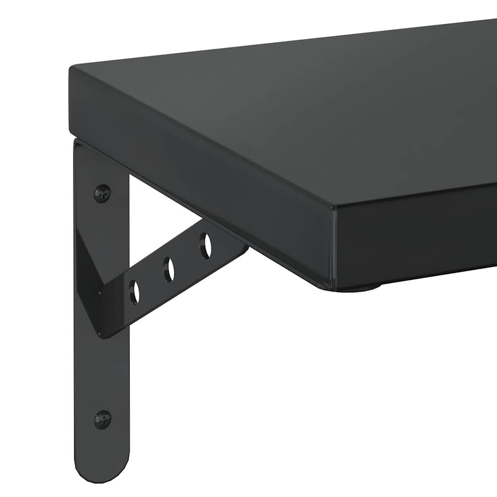 vidaXL Étagères murales 2 pcs 50x23,5 cm Noir Acier inoxydable