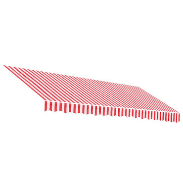 Toile de store banne vidaXL Rayée Rouge et Blanc 4x3,5 m