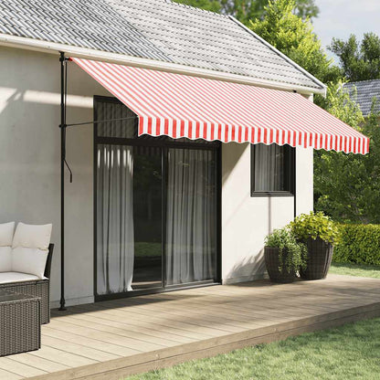 Toile de store banne vidaXL Rayée Rouge et Blanc 4x3,5 m