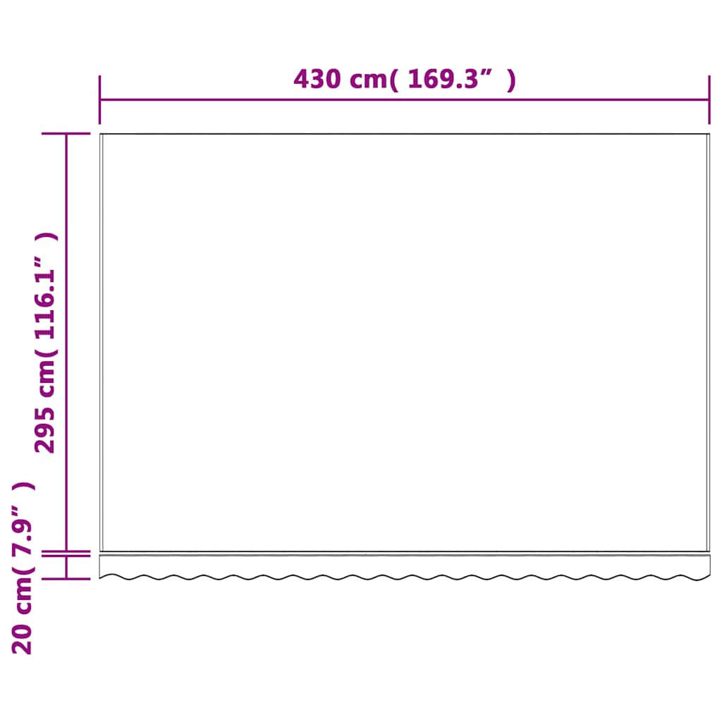 vidaXL Toile de store rayée rouge et blanc 4,5x3 m