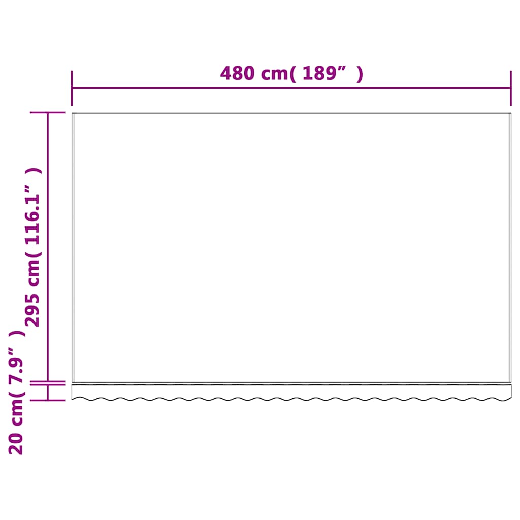 vidaXL Bâche de store banne rouge et blanc à rayures 5x3 m