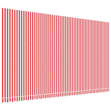 vidaXL Markisenbespannung Rot und Weiß Gestreift 6x3,5 m