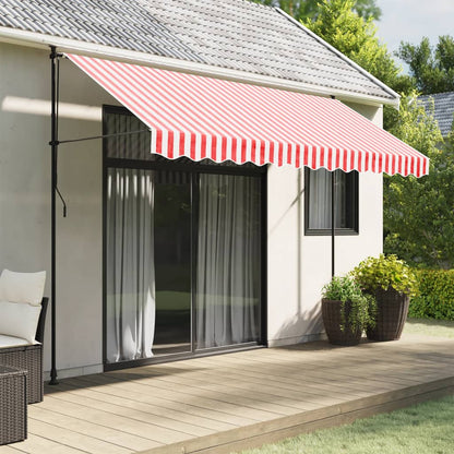 vidaXL Lambrequin de store Banne à rayures rouges et blanches 3,5 m