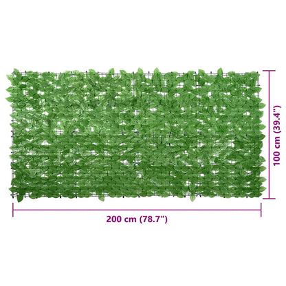 Balkon-Sichtschutz mit Grünen Blättern 200x100 cm