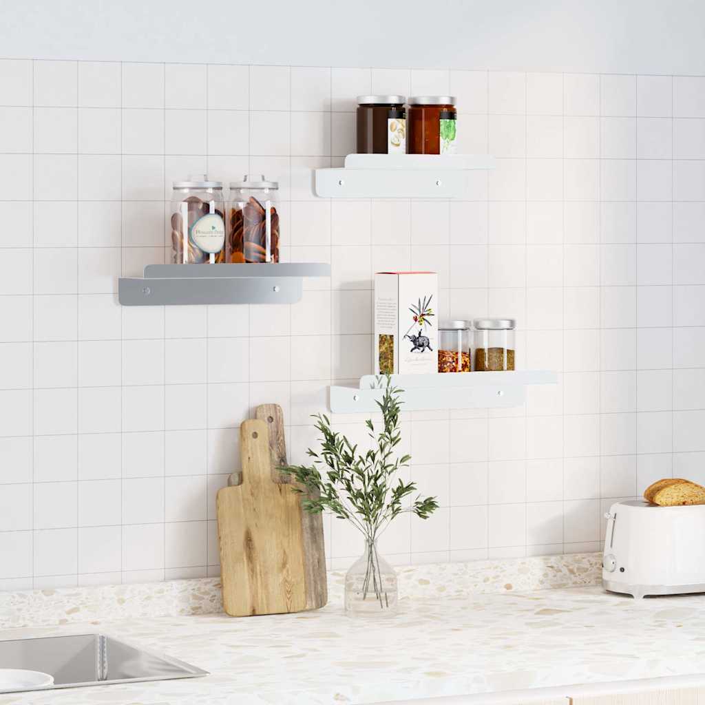 vidaXL Étagères murales 3 pcs Argent Acier inoxydable