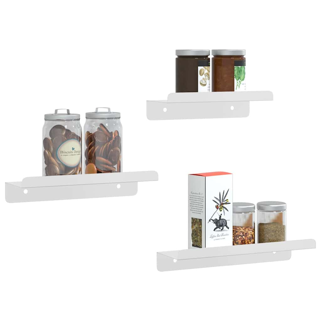 vidaXL Étagères murales 3 pcs Argent Acier inoxydable