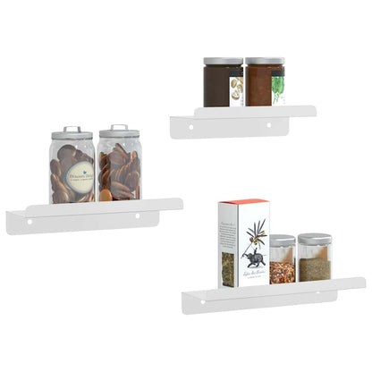 vidaXL Étagères murales 3 pcs Argent Acier inoxydable