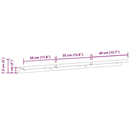 vidaXL Étagères murales 3 pcs Argent Acier inoxydable