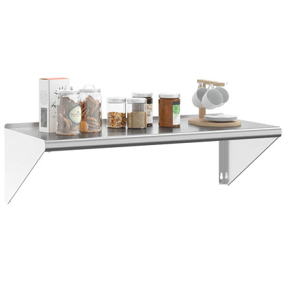vidaXL Wandregal 100x45x31 cm Silbern Edelstahl