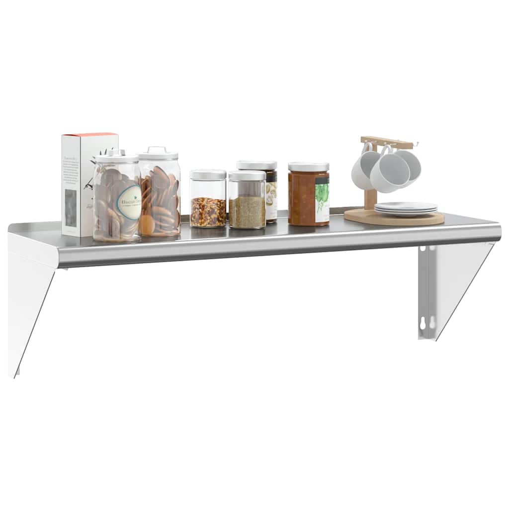 vidaXL Wandregal 100x30x31 cm Silbern Edelstahl