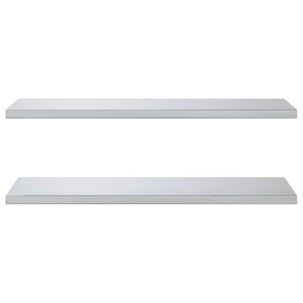 vidaXL Wandregale 2 Stk. 100x40x3 cm Silbern Edelstahl