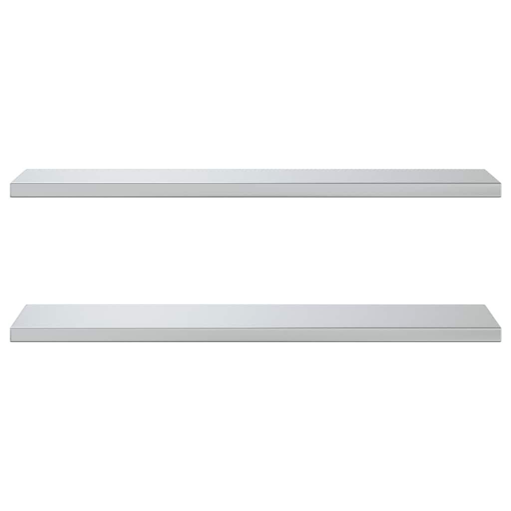 vidaXL Wandregale 2 Stk. 100x30x3 cm Silbern Edelstahl