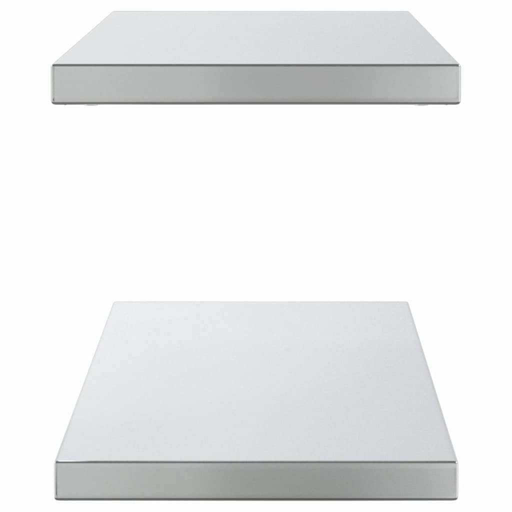 vidaXL Wandregale 2 Stk. 100x30x3 cm Silbern Edelstahl