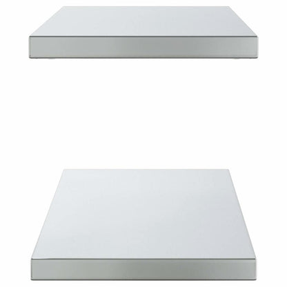 vidaXL Wandregale 2 Stk. 100x30x3 cm Silbern Edelstahl