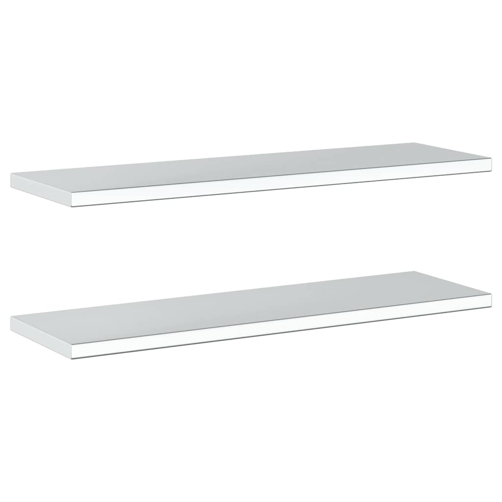 vidaXL Wandregale 2 Stk. 100x30x3 cm Silbern Edelstahl